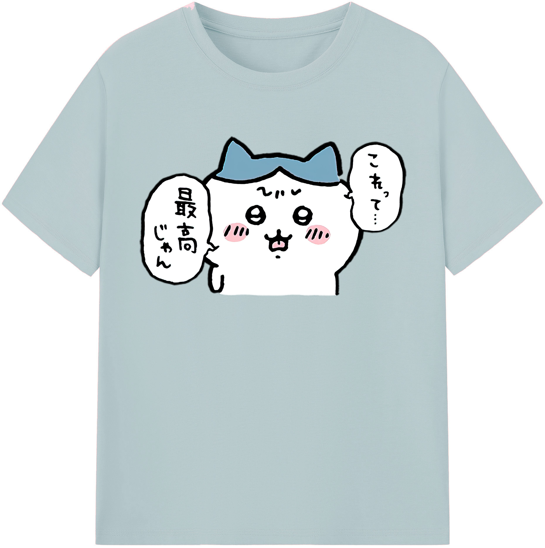 （画像用） ちいかわ ハチワレ Chii-kawa hachiware 綿100％半袖Tシャツ（フロントプリント）